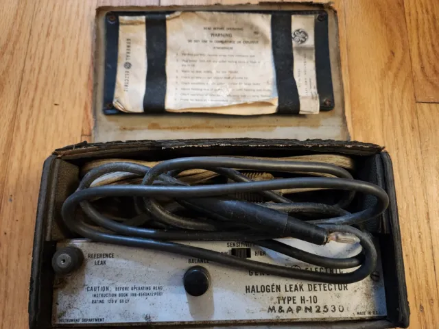 Vintage General Electric Halogen Leak Detector Type H-10 With Manual For Parts