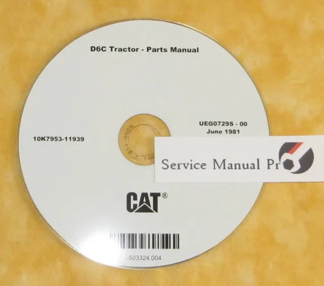 UEG0729S Caterpillar D6C Track Type Tractor Dozer Parts Manual Book CD