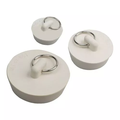 3-pk Universal Rubber Drain Stopper Bathroom Sink Bath Tub Kitchen Stop Plug