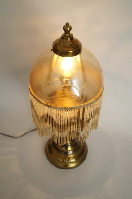 Romantische Jugendstil Messinglampe "ORIENT" Tischleuchte Einzelstück Lampe