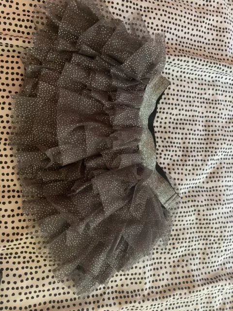 baby girl frilly silver tutu frilly skirt 6-9 months Grey Church Shirt