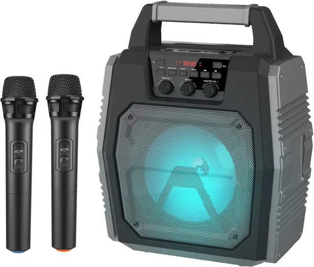 Karaoke Machine with 2 Wireless Microphone | Karoke Set Good for Adults/Kids/Par