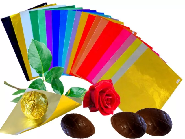 170 Blatt bunte Alufolie sortiert 100x100 Wrapper für Schokolade Einwickelfolie