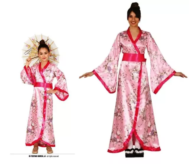 Carnevale Halloween Vestito Costume Giapponesina Geisha Kimono Cosplay