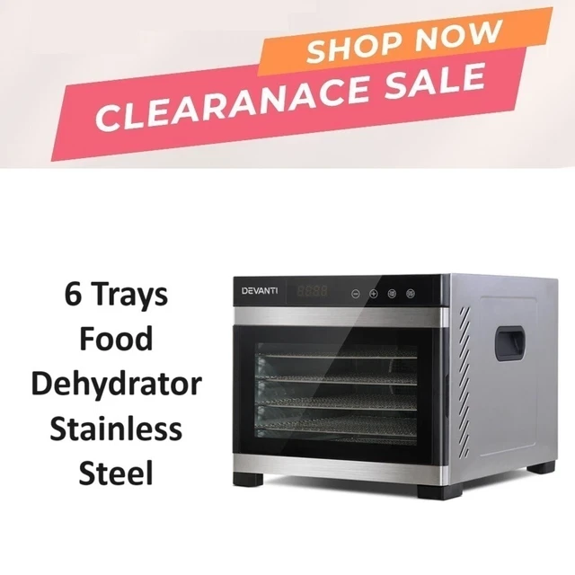 6 TRAYS FOOD Dehydrator Stainless Steel Commercial Beef Jerky Maker