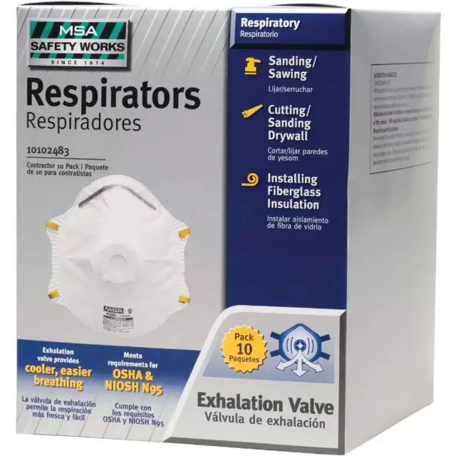 Safety Works N95 Harmful Dust Respirator with Valve (10-Pack) 10102483 Safety