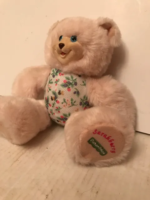 Fisher Price Sarahberry Plush Bear Toy Doll Pink Vintage Stuffed Animal Berry