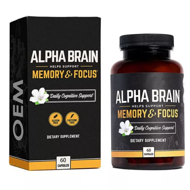 Alpha Brain Memory Focus Concentration Vegetarian Supplement 60 Capsules AU~