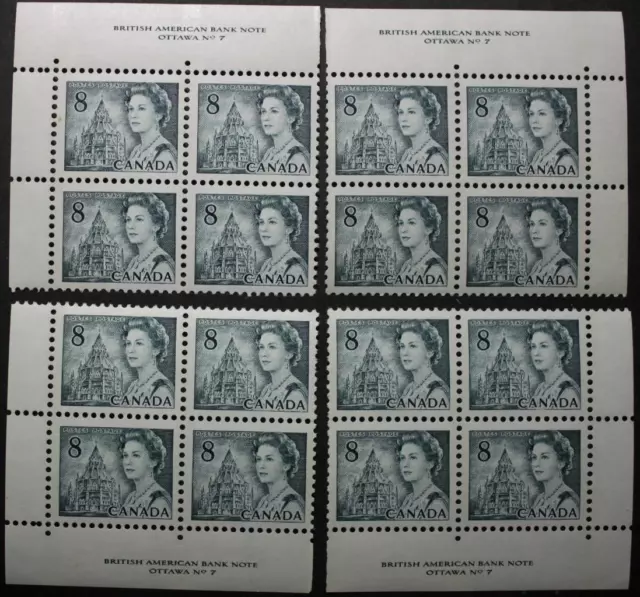 Canada #544piv MNH OG, M/S Of 4 Plate Blocks #7, GT2 Tag, PVA, Centennial