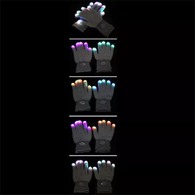 Flashing Gloves Glow 7 Mode LED Rave Light Finger Lighting Mitt Party Glow Games 3