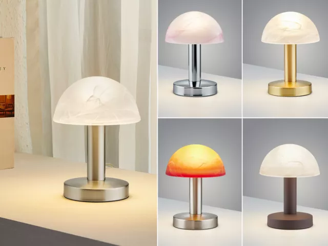 LED Nachttischleuchten mit Glasschirm dimmbar per Touch Funktion Wohnzimmerlampe