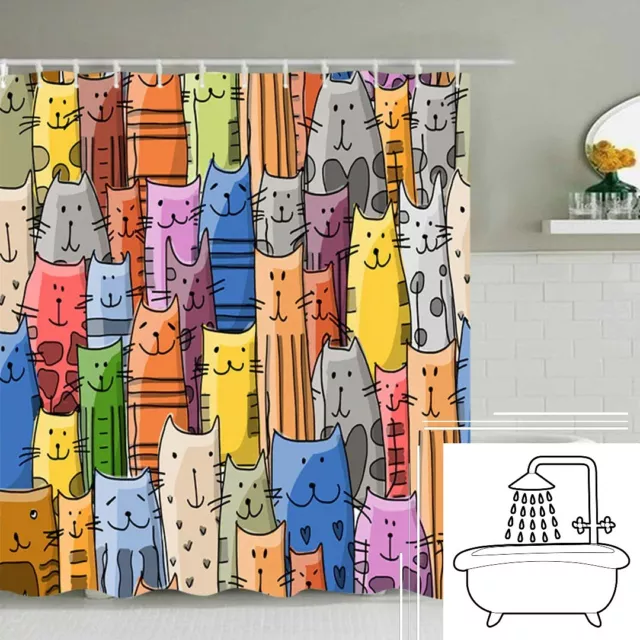 Funny Shower Curtains Bathroom With Hooks Waterproof Cortinas de ducha y baño