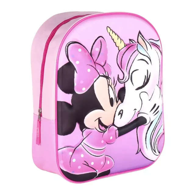 Zaino Asilo Minnie 3D Unicorno DISNEY Scuola Materna Bimba 31x25x10 cm.