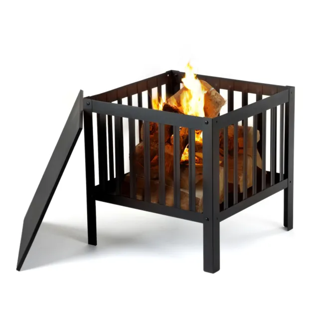 Fire BBQ Square Basket Grill Outdoor Firepit Brazier Garden Patio Outside 40CM