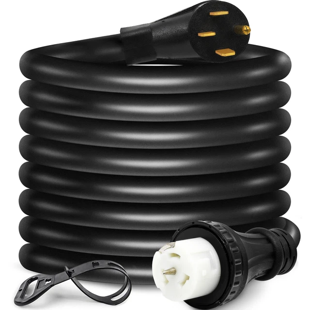 50 Amp Generator Extension Cord 50FT 125V/250V RV Combo Kit NEMA14-50P/SS2-50R