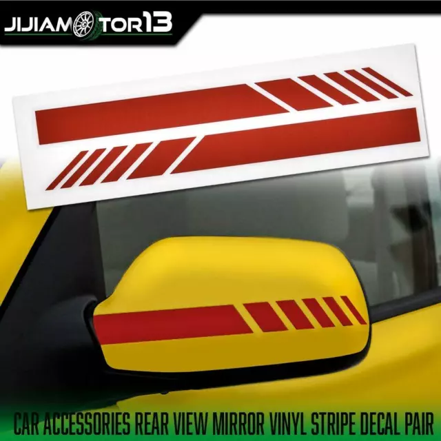 Red Fit For Car Accessories Rearview Mirror 5D Sticker Vinyl Stripe Decal L+R Red Fit For Car Accessories Rearview Mirror 5D Sticker Vinyl Stripe Decal L+R