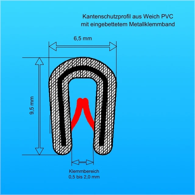 EUTRAS Türdichtung 5 Meter - Selbstklemmend Für Auto Ohne Kleber 1,0-2,0 Mm