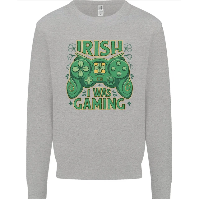 Irish I Was Gaming St Patricks Day Gamer Mens Sweatshirt Jumper
