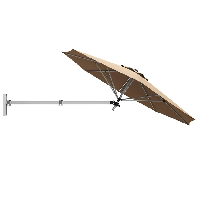 COSTWAY GARDEN WALL Mounted Cantilever Umbrella Patio Tilting Sunshade Parasols £124.95