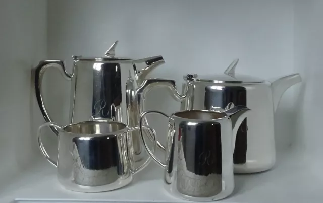 Retro Mid-Century Silver Plated Teaset by Walker & Hall