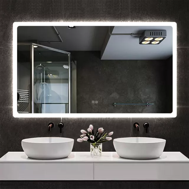 LED Bathroom Mirror with 3 Color Light/Bluetooth Speaker/Demister/Magnifier