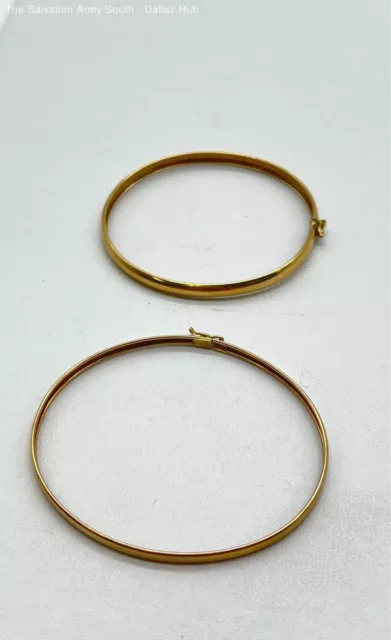 2 Solid 10Kt Gold Bangle Bracelets - 5.2g 10k Gold