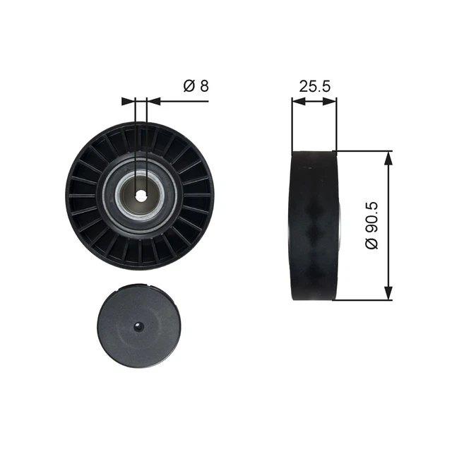 Galet Enrouleur (Courroie D'accessoire) Vw Transporter T4 Camionnette 2.5 Tdi