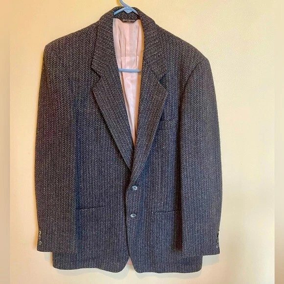 Veste Vintage Homme Harris Tweed – Taille 42 Régulière – Laine – Blazer Ou Manteau