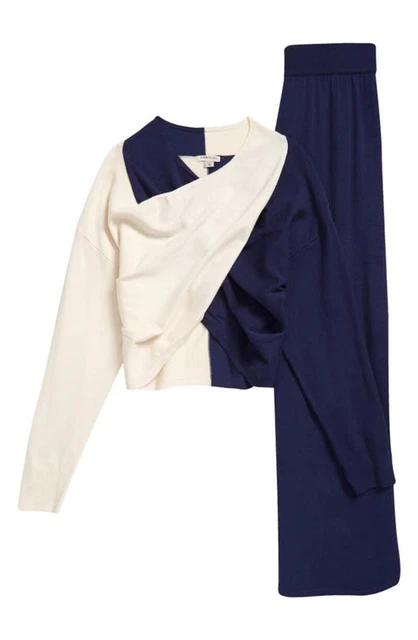 HABITUAL Kids' Colorblock Two-piece Sweater Set In Navy (Big Kids)