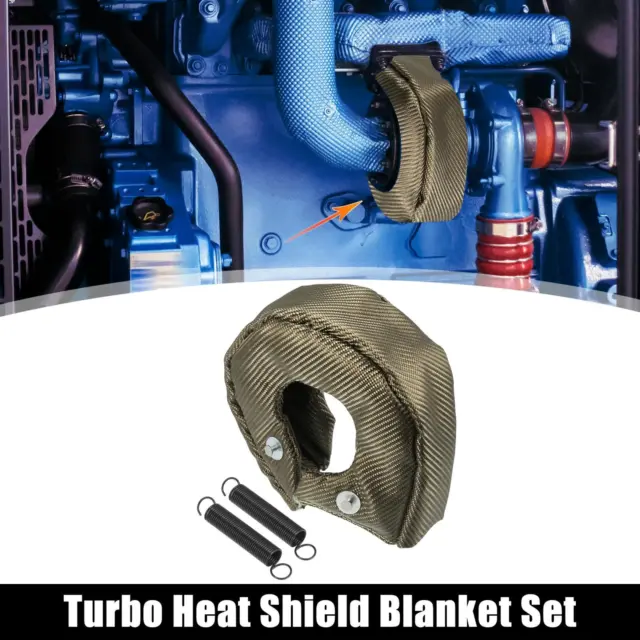 Copertura scudo termico turbo tono titanio set avvolgente con molle di bloccaggio per T3