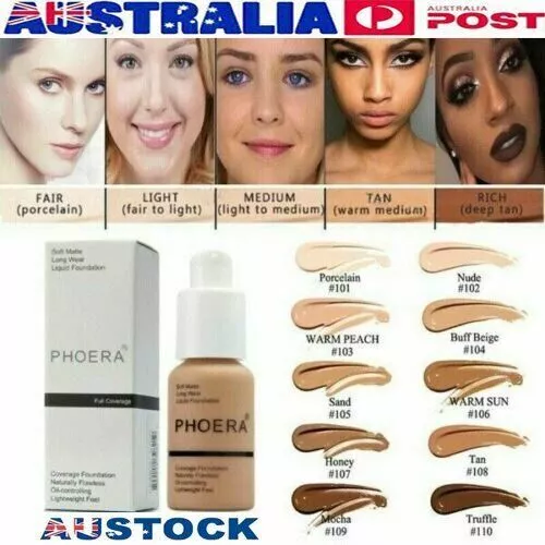 PHOERA Soft Matte Full Coverage Liquid Foundation Concealer Longlasting DM# 2