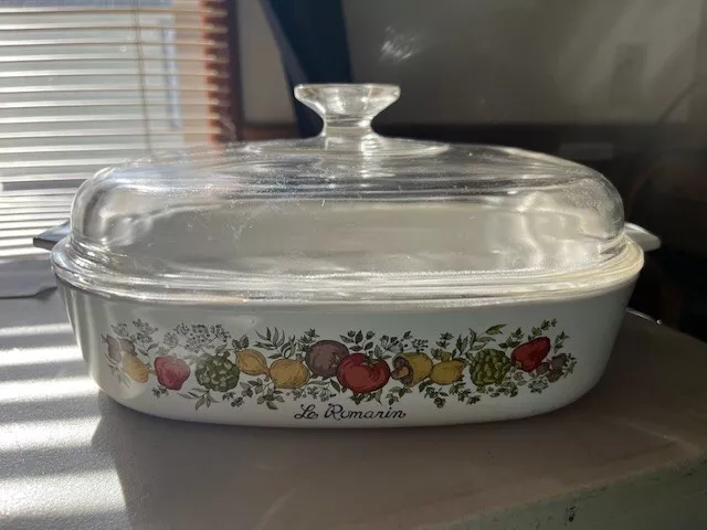 Rare Vintage Corning Ware Spice of Life A-12C Le Romarin Large Casserole w/ Lid