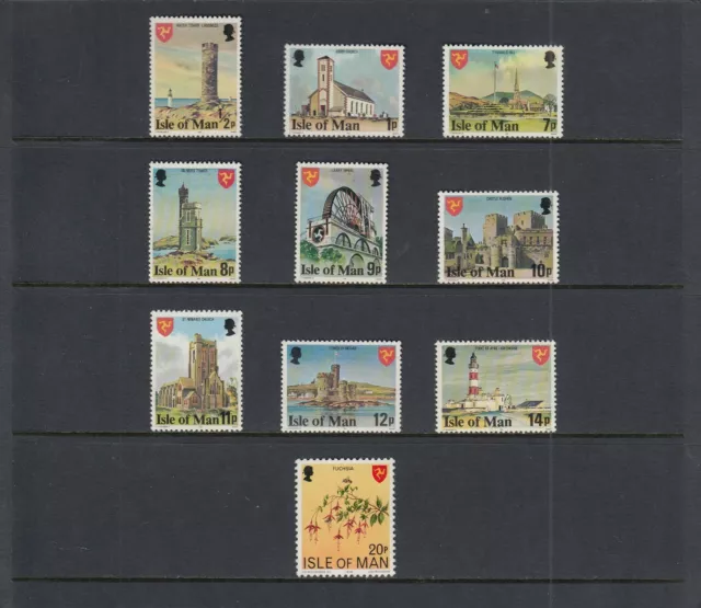 Isle of Man - Buildings Definitives Part Set of 10 MUH Stamps (WSW-053)