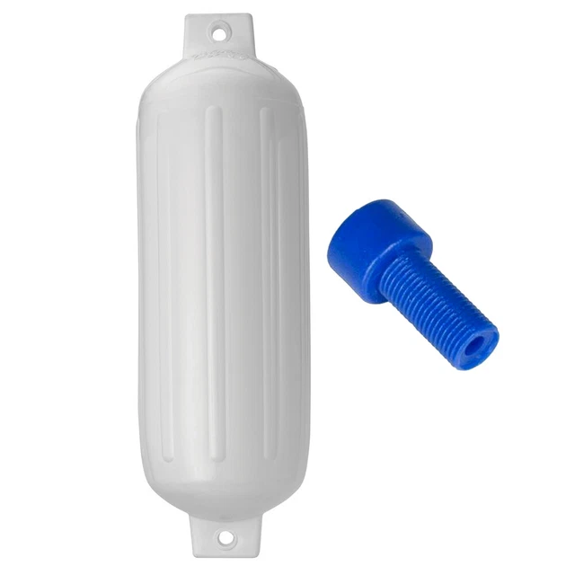 Polyform G-5 Twin Eye Fender 8.8" x 26.8" - White w/ Air Adapter  G-5-WHITE
