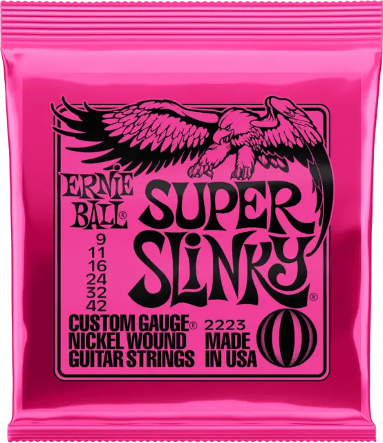 Ernie Ball Super Slinky Cordes de Guitare Electrique - Rose (2223)
