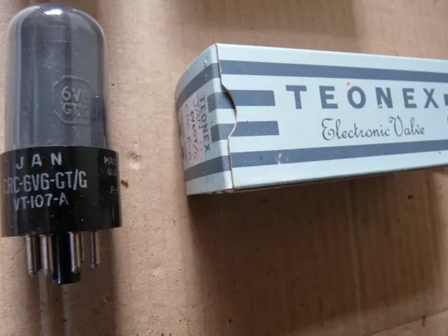 RCA  Jan CRC 6V6GT/G  in Teonex Box NOS Valve Tube  DEC23