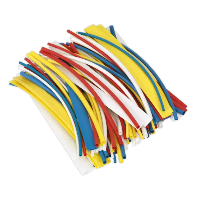 Heat Shrink Tubing Mixed Colours 200mm 100pc - Sealey HST200MC New