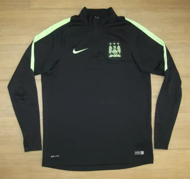 Manchester City Nike 2015/16 Drill Football Top Zip Jacket Black/Green Mens M