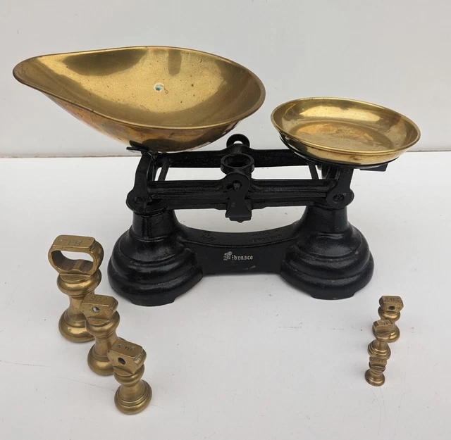 LIBRASCO KITCHEN SCALES and Weights Vintage Made in England Cast Iron £