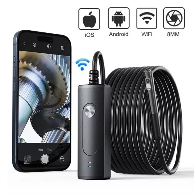 Caméra endoscope WiFi, objectif unique et touristique, endoscope sans fil, 2MP