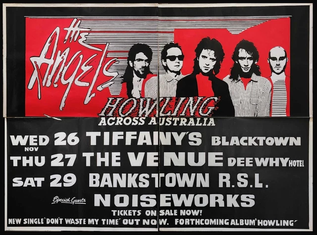 THE ANGELS original 1987 The Howling doc neeson 60x80 Australian tour