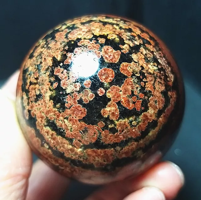 TOP186G 53mm Natural Polishing Fireworks Agate Crystal Sphere Ball Healing A2033