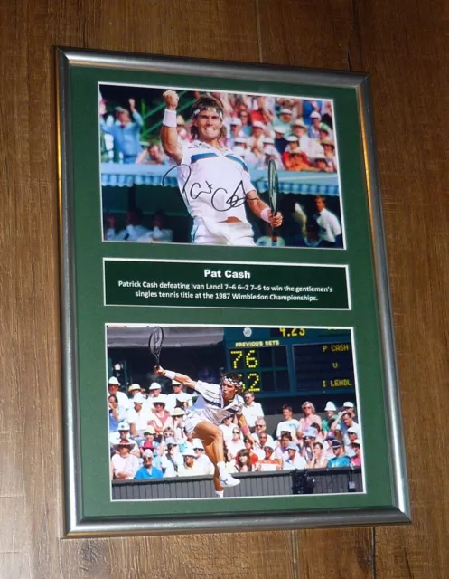 Pat Cash 1987 Wimbledon Champion Tennis Signed Framed Silver Frame 2