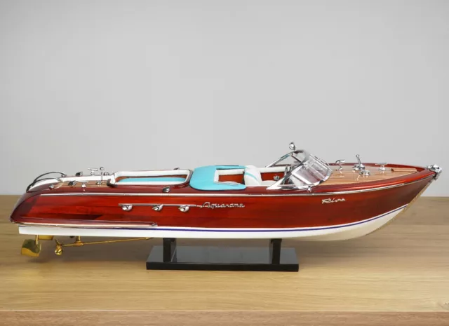 Wooden Speed Boat Riva Ship Model 21" 53cm Home Desk Decor