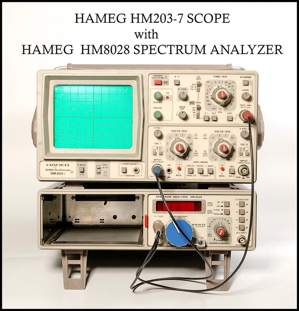  Used Hameg oscilloscope HM203-7 plus Hameg HM8028 Spectrum Analyzer 