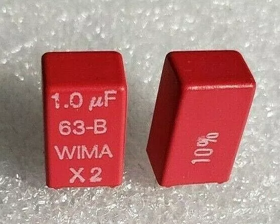 WIMA MKS2 1.0uF 63 Vdc 10% Metallized Polyester Capacitors PET x 1pc Spares