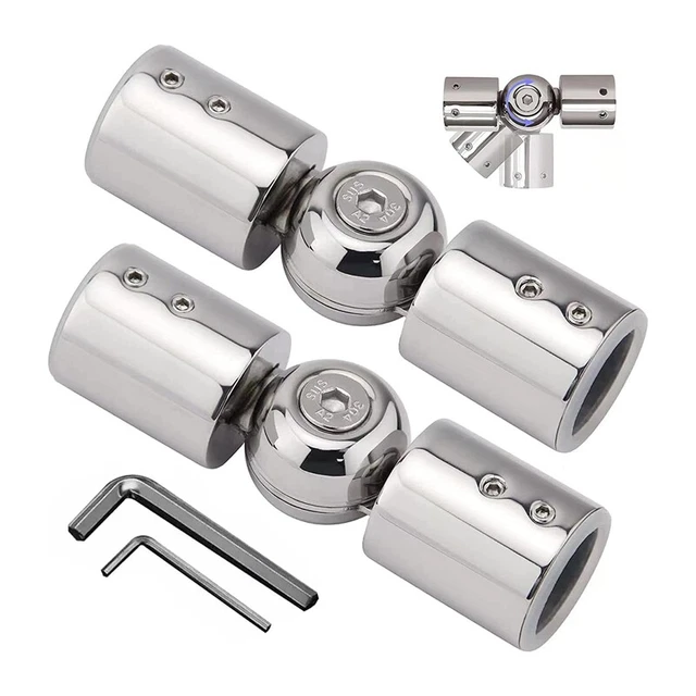 2PCS Curtain Rods Corner Connector, Adjustable Curtain Rod Corner Connector1452