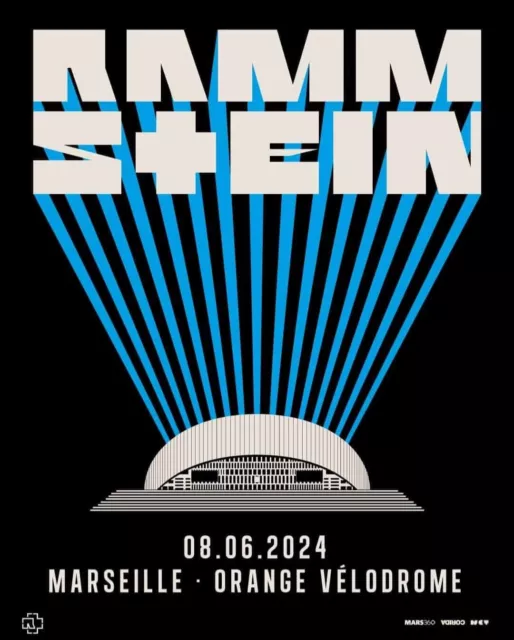 2 places concert RAMMSTEIN Vélodrome Marseille - Pelouse.