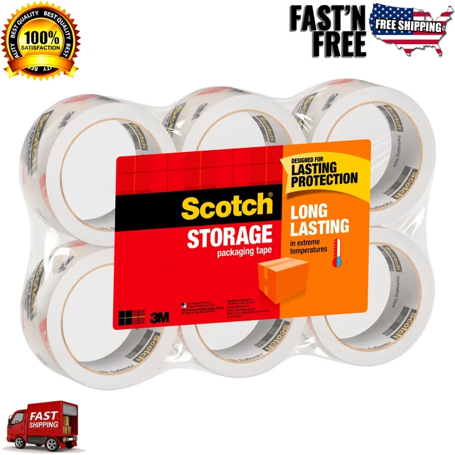 Long Lasting Storage Packing Tape 6 Roll Heavy Duty Shipping Packaging Moving