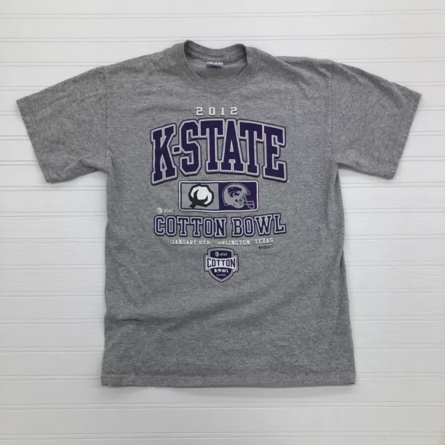 Gildan Gray 2012 Kansas State Wildcats Cotton Bowl Football T-Shirt Adult Size M